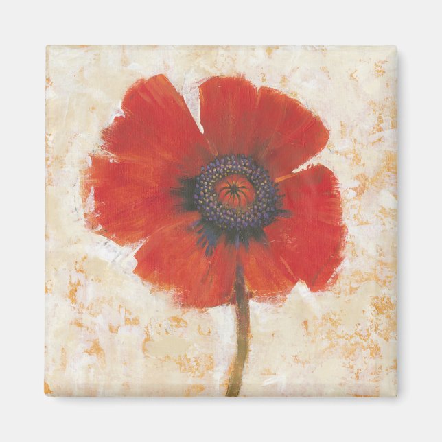 Red Poppy Portrait Magnet (Front)