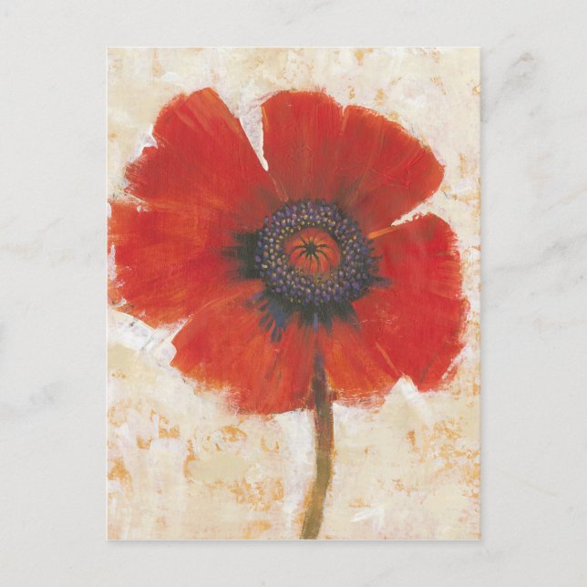 Red Poppy Portrait Postcard (Front)