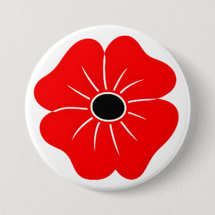 Red Poppy Remembrance Day 7.5 Cm Round Badge