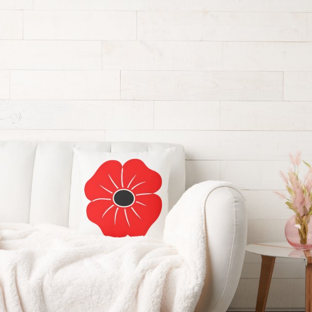 Red Poppy Remembrance Day Cushion (Couch)