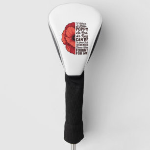 Red Poppy Remembrance Quote Vector Shirt Design_1 Golf Head Cover