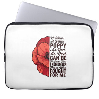 Red Poppy Remembrance Quote Vector Shirt Design_1 Laptop Sleeve