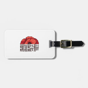 Red Poppy Remembrance Quote Vector Shirt Design_1 Luggage Tag