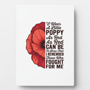Red Poppy Remembrance Quote Vector Shirt Design_1 Plaque