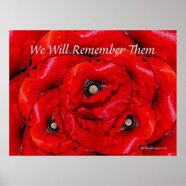 Red Poppy Remembrance themed Poster (Front)