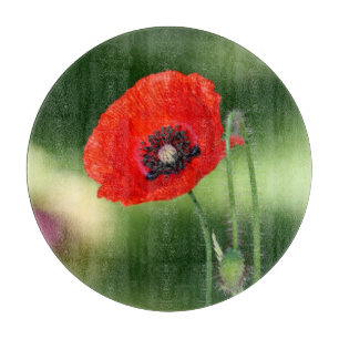 Red Poppy Seed Cutting Board