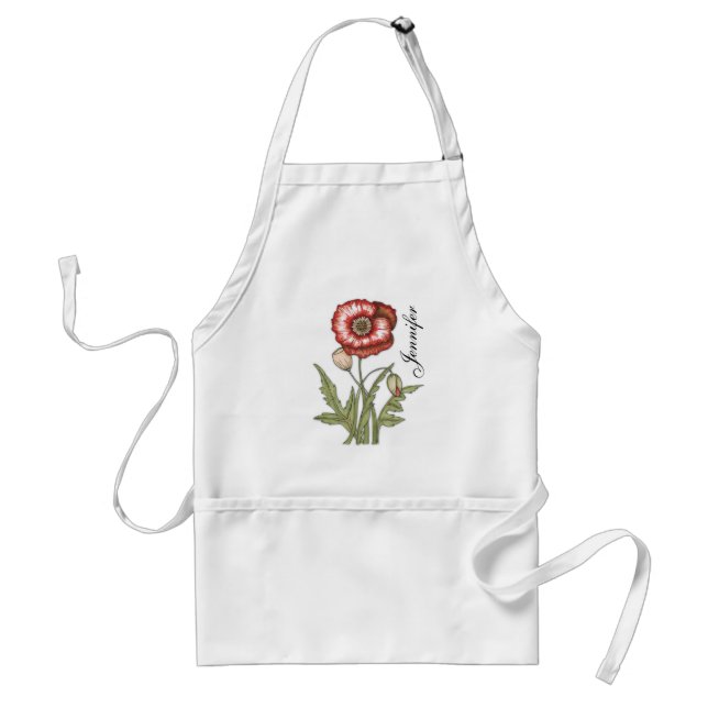 Red Poppy Standard Apron (Front)