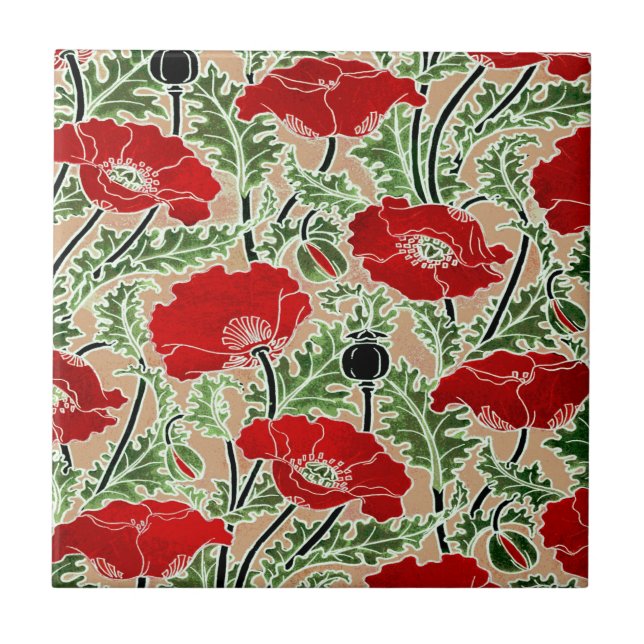 Red Poppy Tile (Front)