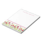 Red Poppy Watercolor Flowers Border