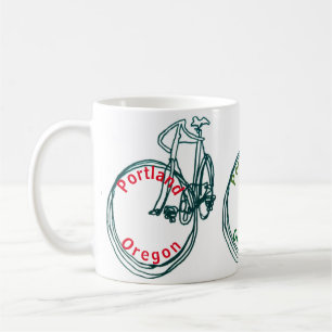 Red Portland Bicycle Coffee Mug