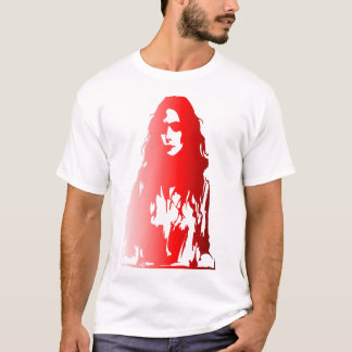 Red portrait of a woman with long hair T-Shirt