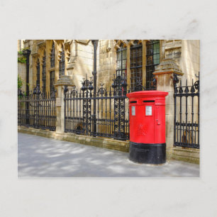 Red Post Box, Westminster, London, UK Postcard