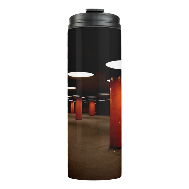 RED POST UNDER CEILING LIGHT AT NIGHT THERMAL TUMBLER (Front)