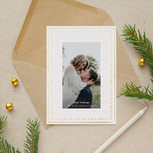 Red Pottery Photo Gold Foil Holiday Card