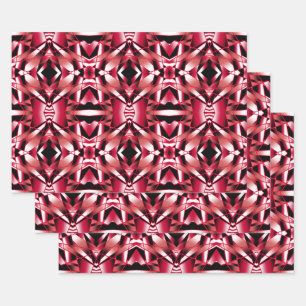 Red Power Perspective Colour Gradient Filled Art Wrapping Paper Sheet