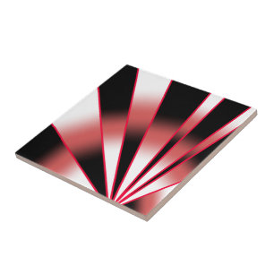 Red Power Perspective Gradient Colour Fill Drawing Ceramic Tile