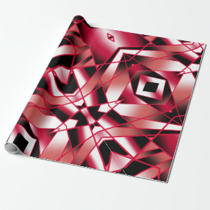 Red Power Perspective Gradient Colour Filled Art Wrapping Paper
