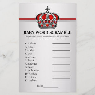 Red Prince Baby Shower Games