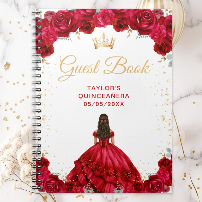 Red Princess Quinceañera Guest Book (Creator Uploaded)