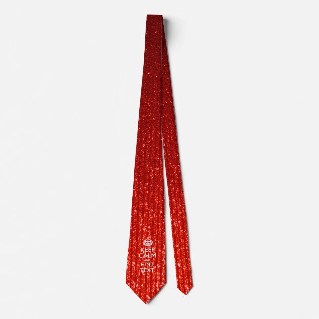 Red Print Personalise Your Keep Calm Gift Tie (Front)