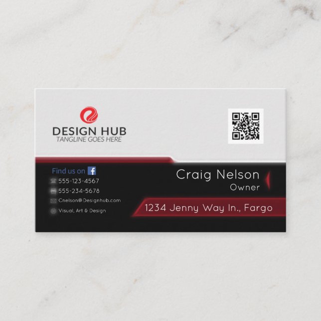 Red professional business card design (Front)