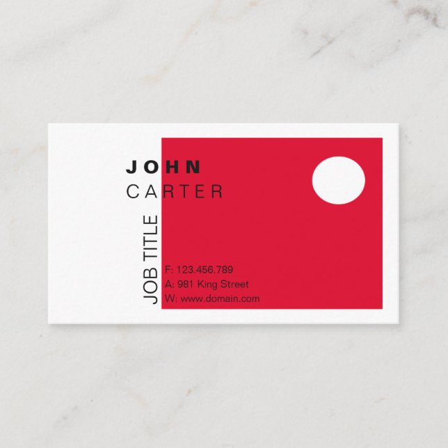 Red Professional Design Elegant Modern Simple Business Card (Front)
