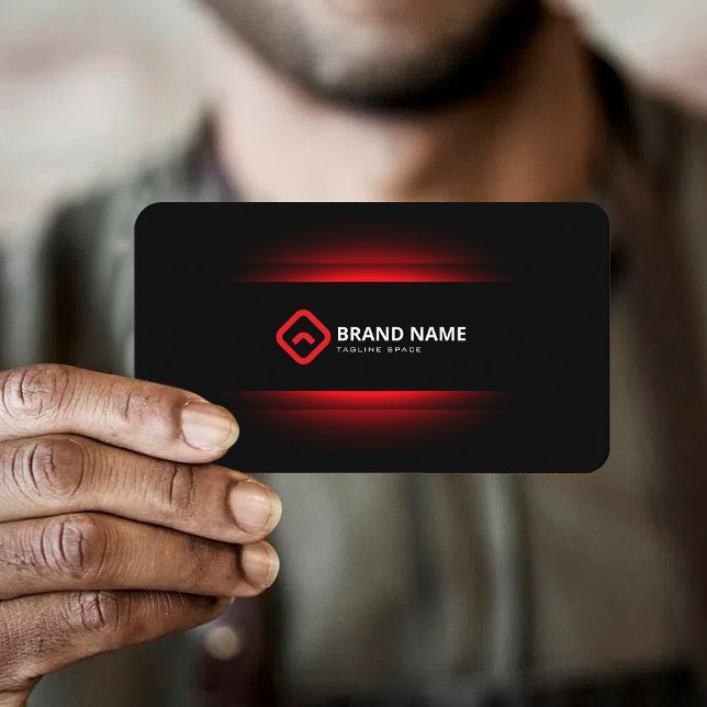 Red Professional Graphic Designer Black Elegant Business Card (Creator Uploaded)