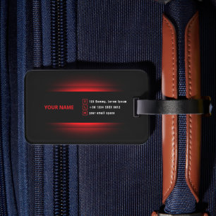 Red Professional Graphic Designer Black Elegant Luggage Tag