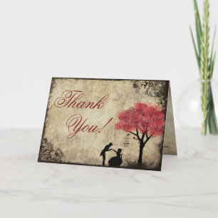 Red Proposal Vintage Thank You Card