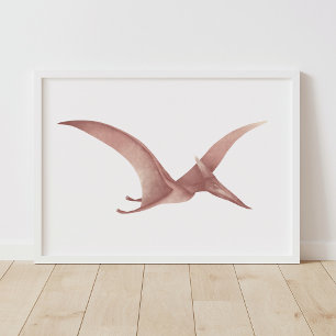 Red Pteradactyl Dinosaur Wall Art