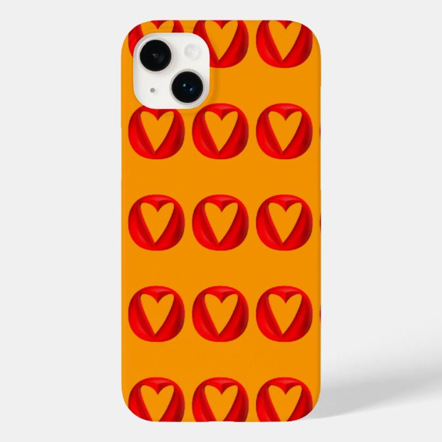 Red Puffy Heart Holes Case-Mate iPhone Case (Back)