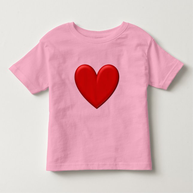 Red Puffy Heart Toddler T-Shirt (Front)