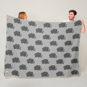 red puppy "elephants on parade" fleece blanket