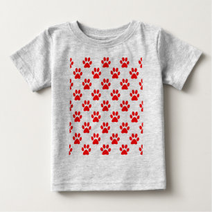 Red puppy paws pattern baby T-Shirt