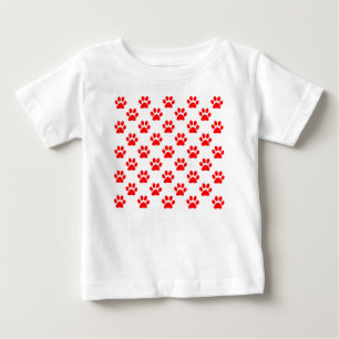 Red puppy paws pattern baby T-Shirt