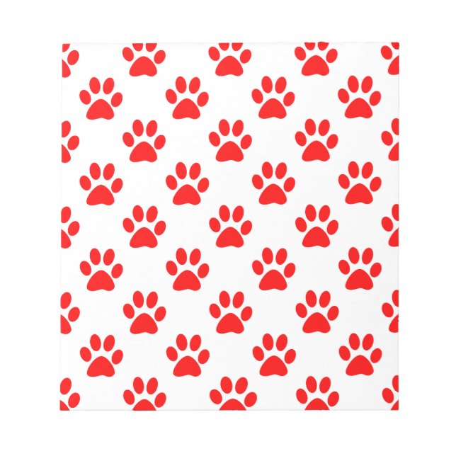 Red puppy paws pattern notepad (Front)