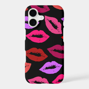 Red, Purple, and Pink Pucker Lip Pattern