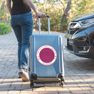 Red & Purple Checkerboard for Vacation Sticker