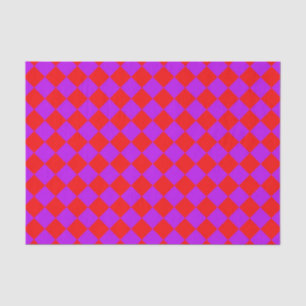 Red Purple Chequered Diamond Pattern Tissue Paper