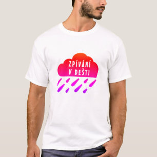 Red purple cloud and Czech word Zpívání v dešti T-Shirt