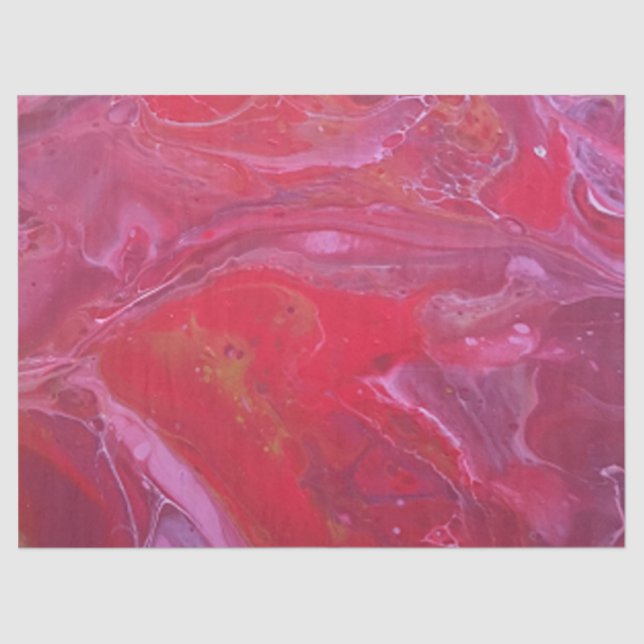 Red Purple Copper White Abstract Decoupage Tissue Paper (Front)