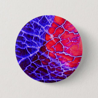 Red & Purple Cracked Quartz Crystal 6 Cm Round Badge
