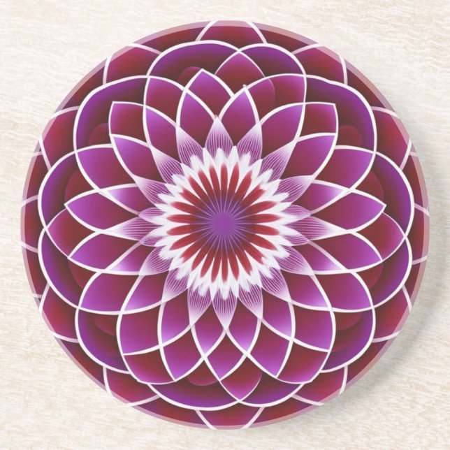 Red Purple Dahlia Coaster (Front)