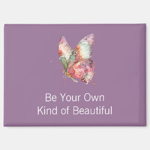 Red Purple Floral Garden Butterfly Magnet