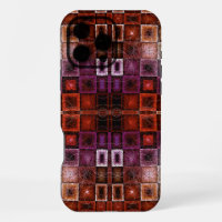 Red & Purple Geometric Grid Symmetrical Glow