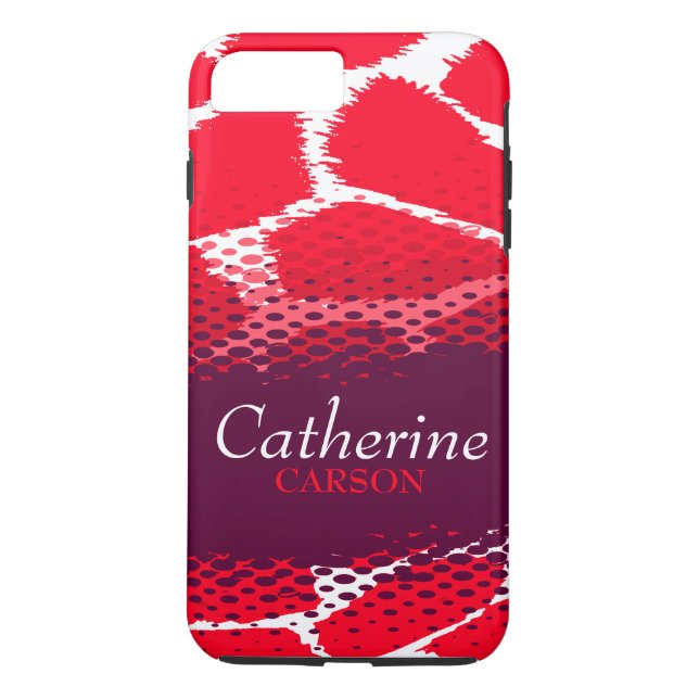 Red purple graphic animal print iphone case (Back)