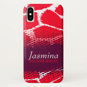 Red purple graphic animal print iphone case