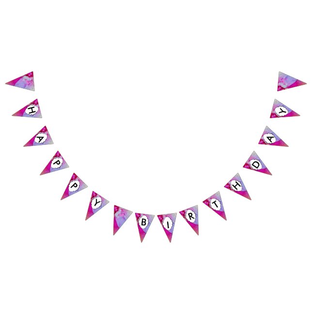 Red purple green ink bunting  (All)