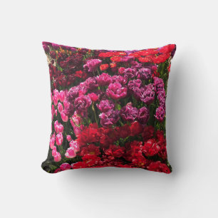 Red, Purple & Pink Tulip Garden Bed, Oregon Cushion