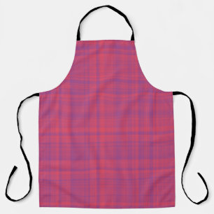 Red Purple Plaid Pattern Apron